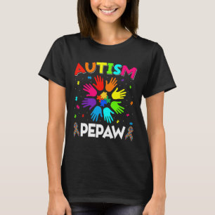 Retro Autism Awareness Usa Flag Pepaw Support Auti T-Shirt
