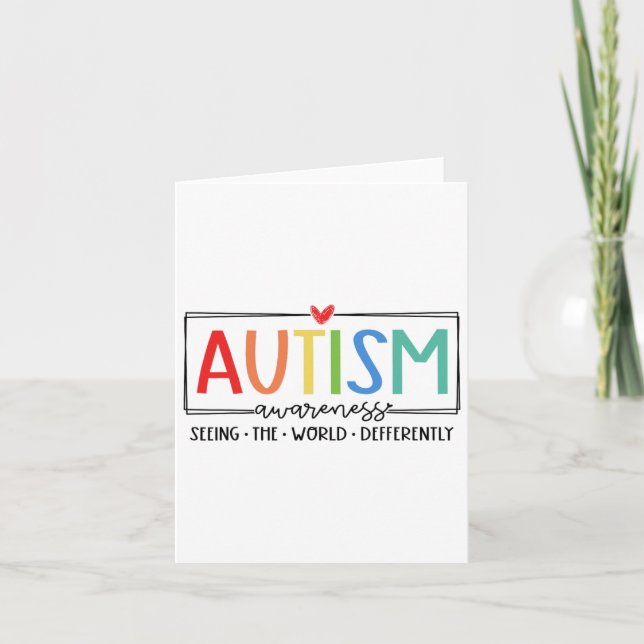 Retro Autism Seeing The World Differently Autism A Card (Front)