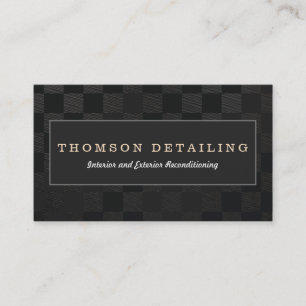 Retro Auto Detailing & Auto Body Repair Chequered Business Card