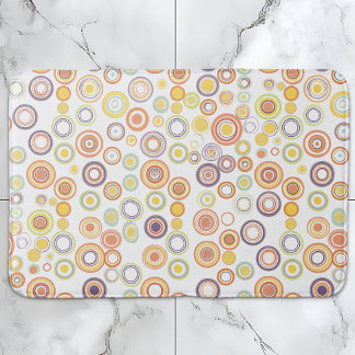 Retro Autumn Circles Bath Mat