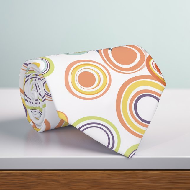 Retro Autumn Circles Bigger Tie (Creator Uploaded)