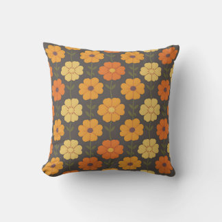 Retro Autumn Floral  Cushion