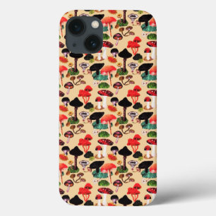 Retro Autumn Woodland Mushroom Watercolor iPhone 13 Case