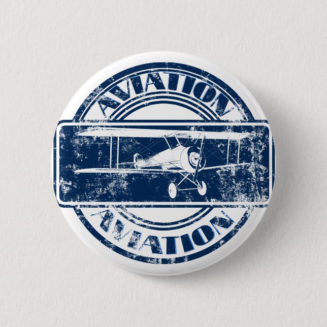 Retro Aviation Art 6 Cm Round Badge (Front)