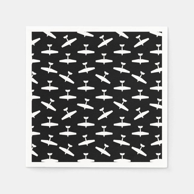 Retro Aviation Themed Aeroplanes Print Plane Desig Napkin (Front)