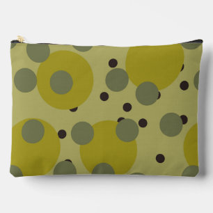 Retro Avocado Dream 1970s Atomic Circles   Accessory Pouch
