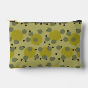 Retro Avocado Dream 1970s Atomic Circles Accessory Pouch