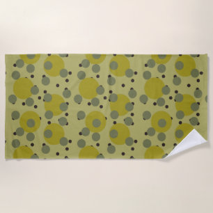 Retro Avocado Dream 1970s Atomic Circles Beach Towel