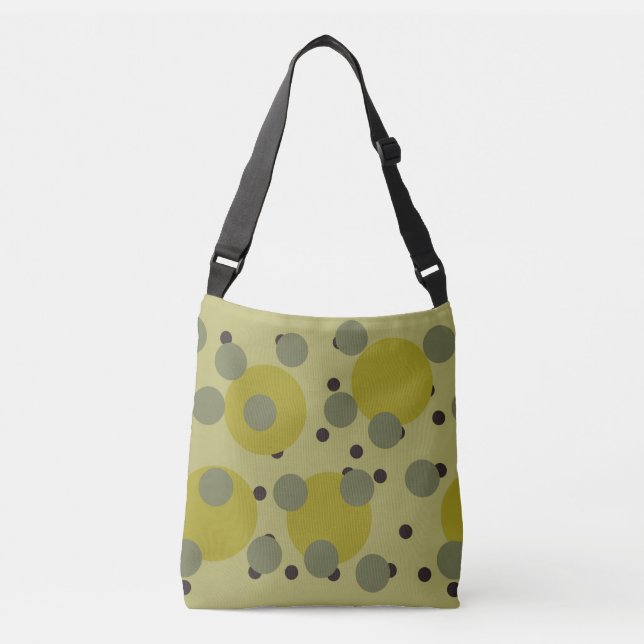 Retro Avocado Dream 1970s Atomic Circles   Crossbody Bag (Front)