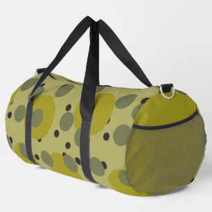 Retro Avocado Dream 1970s Atomic Circles   Duffle Bag