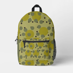 Retro Avocado Dream 1970s Atomic Circles   Printed Backpack