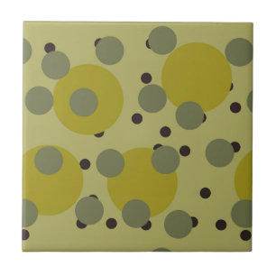 Retro Avocado Dream 1970s Atomic Circles   Tile