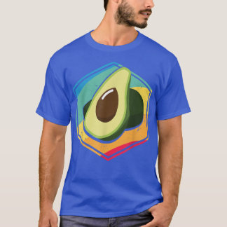 Retro Avocado Funny Vegan Vegetarian Diet Guacamol T-Shirt