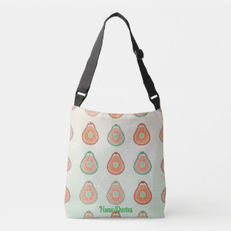 Retro Avocado Pattern – Peach and Mint Green Crossbody Bag