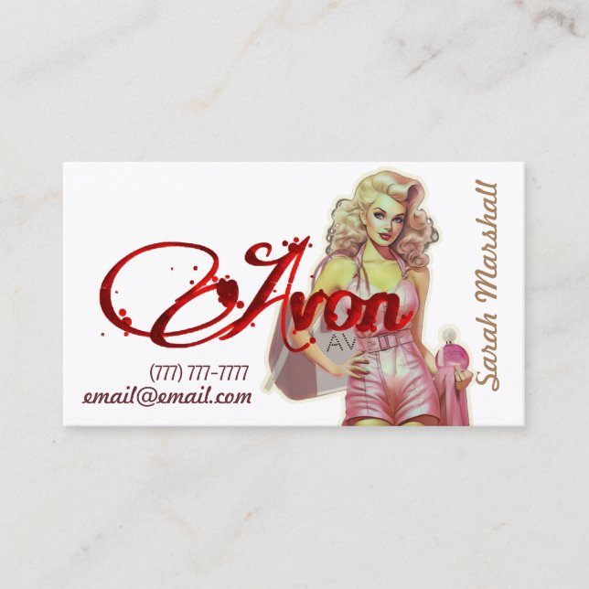 Retro Avon Representative  Business Card (Front)