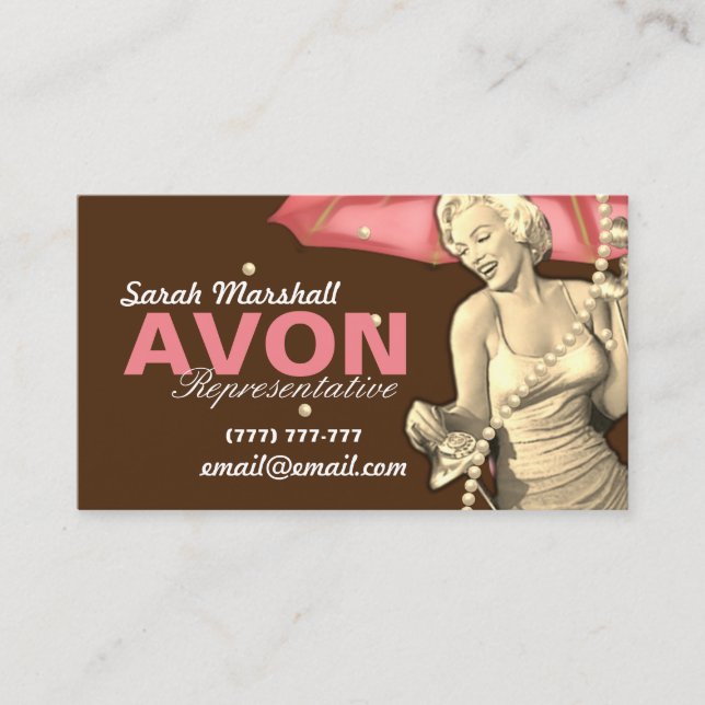 Retro Avon Representative  Business Card (Front)