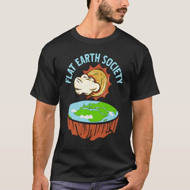 Retro Awesome FLAT Earth Society Designs Present T-Shirt (Front)