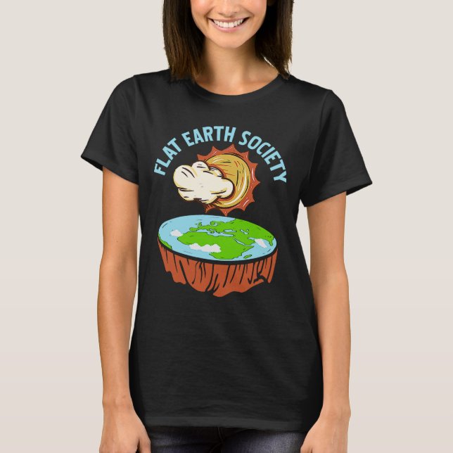 Retro Awesome FLAT Earth Society Designs Present T-Shirt (Front)