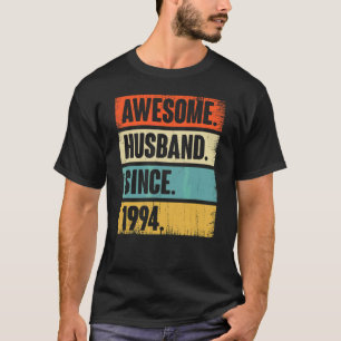 Retro Awesome Husband Since 1994 28 Wedding Aniver T-Shirt