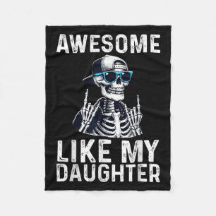 Retro Awesome Like My Daughter Funny Dad Parents D Fleece Blanket