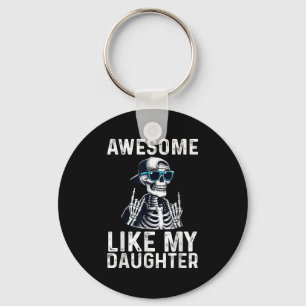 Retro Awesome Like My Daughter Funny Dad Parents D Key Ring