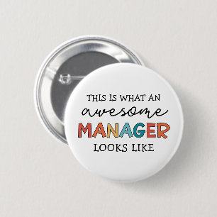Retro Awesome Manager Funny 6 Cm Round Badge