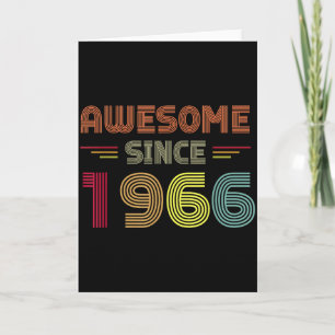 Retro Awesome Since 1966 56th Birthday Bday Born I Card