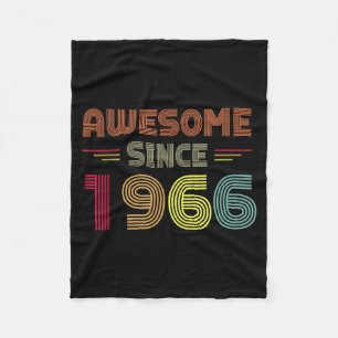Retro Awesome Since 1966 56th Birthday Bday Born I Fleece Blanket