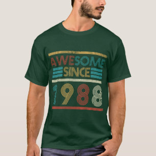 Retro Awesome Since 1988 35th Birthday 35 Years Ol T-Shirt