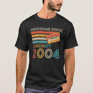 Retro Awesome Since January 2004 18Th Birthday Gif T-Shirt