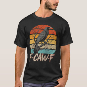 Retro awF Funny Crow Bird Grunge Design Raglan Bas T-Shirt