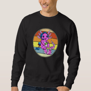 Retro Axolotl Gaming Gamesolotl Mexicanum Gamer Bo Sweatshirt