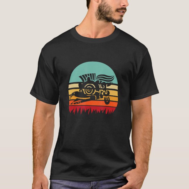 Retro Aztec Animal God Quetzalcoatl T-Shirt (Front)