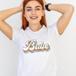 Retro Babe Shirt, Babe Shirt Bachelorette shirt<br><div class="desc">Bride or Babe shirts printed in cute retro design make the perfect gift for the bride to be at her bachelorette party weekend - give them to your friends before a bach bash so the crew can travel in style! Each soft cotton jersey shirt has a crew neck and is...</div>