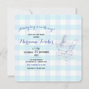 Retro Baby boy Shower Invitation