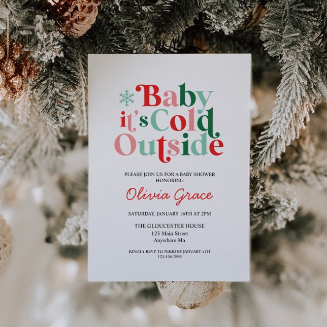 Retro Baby It's Cold Outside Baby Shower Invitation (Creator Uploaded)