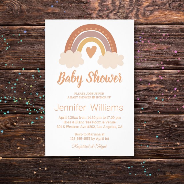 retro baby shower boho rainbow invitation flyer (Creator Uploaded)
