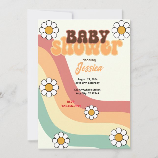 Retro Baby Shower Invitation (Front)