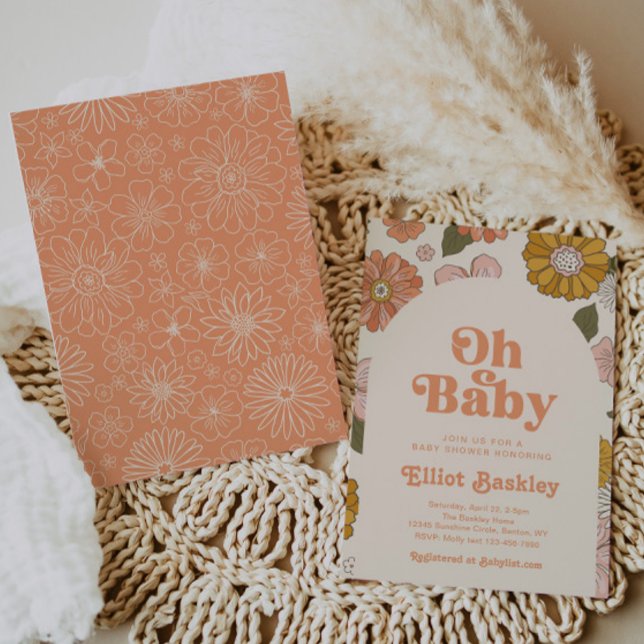 Retro Baby Shower Invitation | Boho Baby Shower (Creator Uploaded)