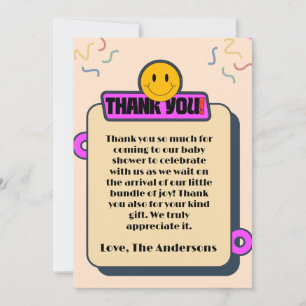 Retro Baby Shower Thank You Card