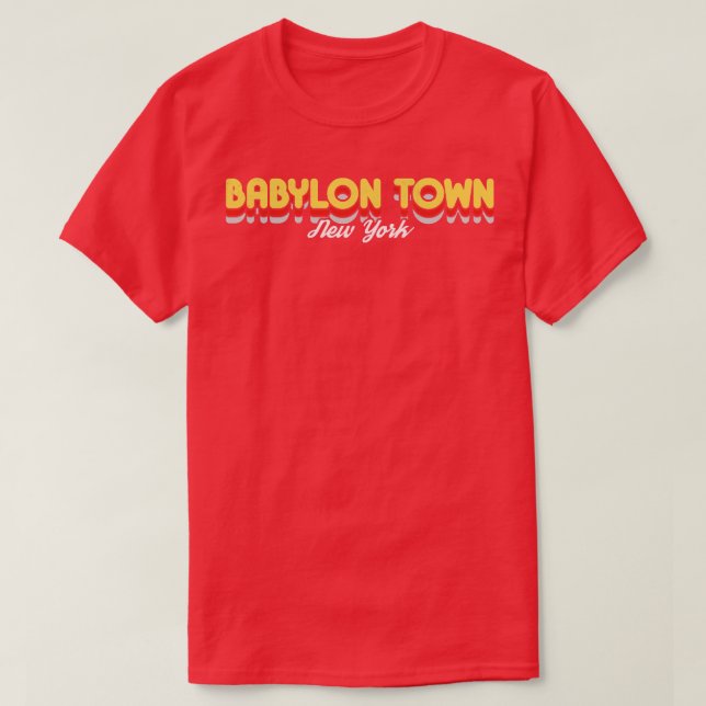 Retro Babylon Town New York T-Shirt (Design Front)