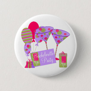 Retro Bachelorette Party 6 Cm Round Badge