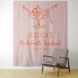 Retro Bachelorette weekend Backdrop Photo booth Tapestry