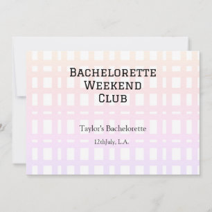 RETRO BACHELORETTE WEEKEND CLUB PINK ORANGE DATE INVITATION