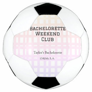 RETRO BACHELORETTE WEEKEND CLUB PINK ORANGE DATE SOCCER BALL