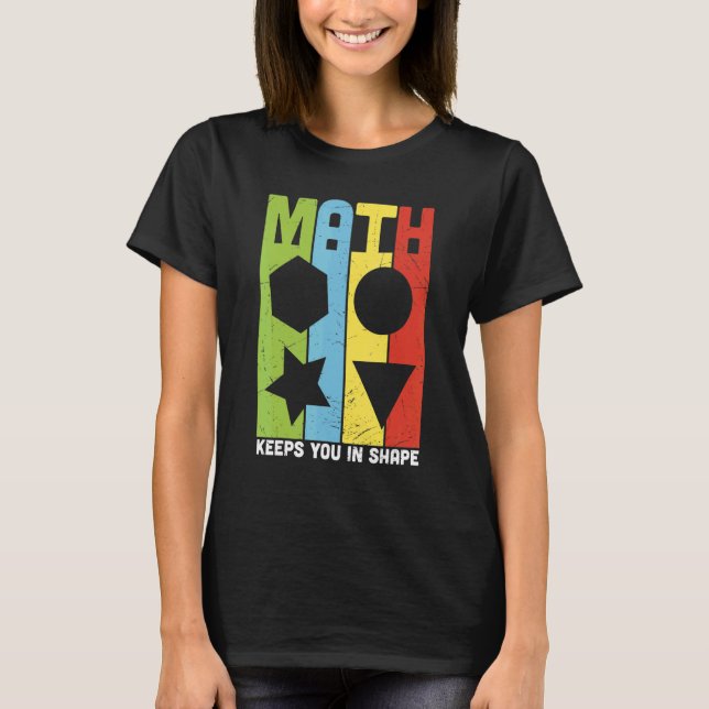 Retro Back To School Math Teacher   Math Pun Equat T-Shirt (Front)