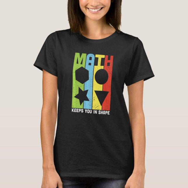 Retro Back To School Math Teacher   Math Pun Equat T-Shirt (Front)