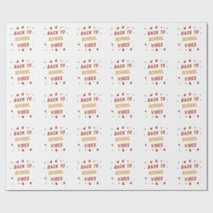 Retro Back To School Vibes  Custom Groovy  Wrapping Paper