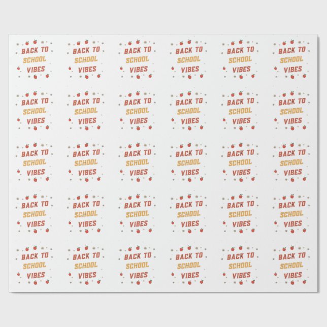 Retro Back To School Vibes  Custom Groovy  Wrapping Paper (Flat)