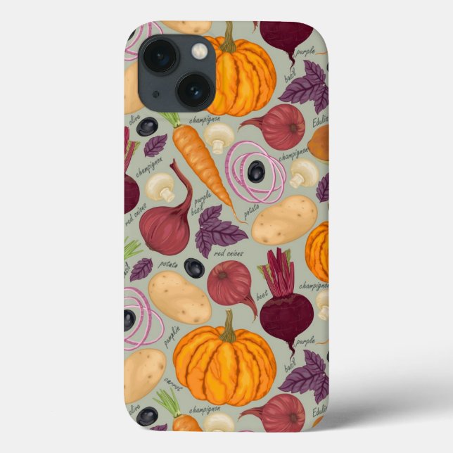 Retro background from fresh vegetables Case-Mate iPhone case (Back)